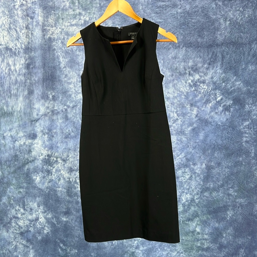 Ann Taylor Petite Black Sheath Dress Sz 0P